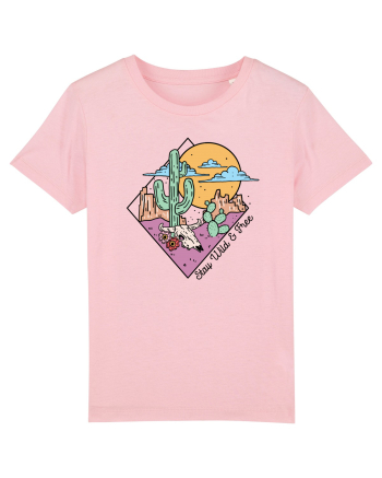 in stil line art - Stay wild and free Cotton Pink
