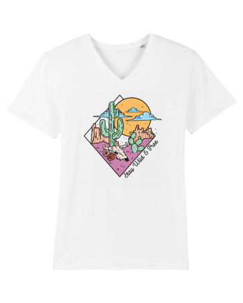 in stil line art - Stay wild and free White