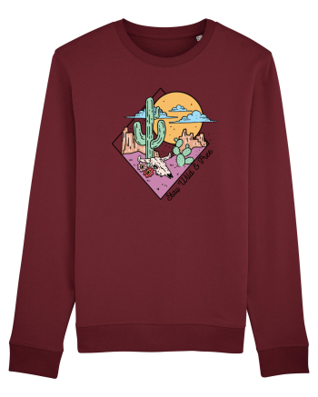 in stil line art - Stay wild and free Burgundy