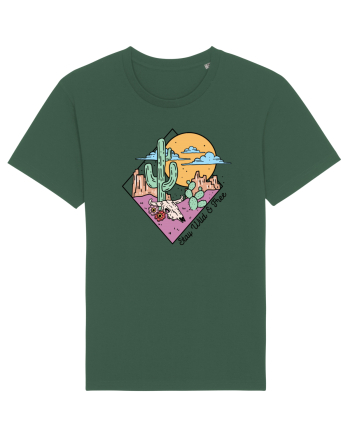 in stil line art - Stay wild and free Bottle Green