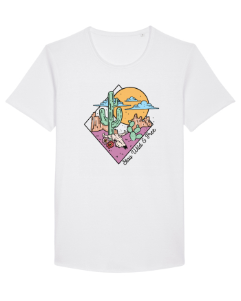 in stil line art - Stay wild and free White