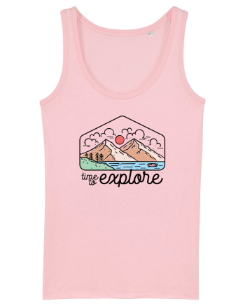 in stil line art - Time to explore Cotton Pink