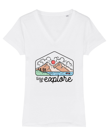 in stil line art - Time to explore White