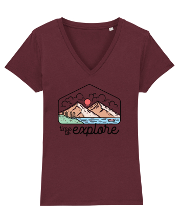 in stil line art - Time to explore Burgundy