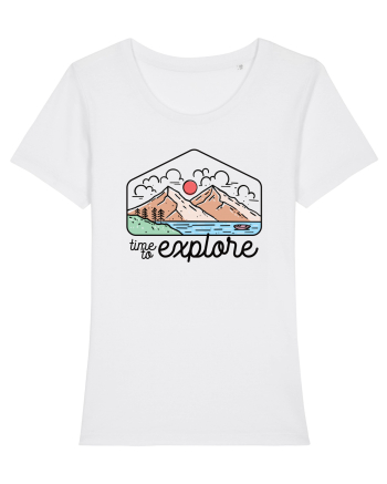 in stil line art - Time to explore White