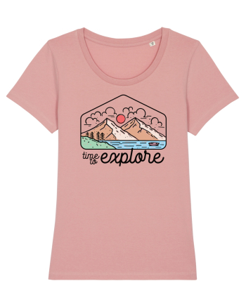 in stil line art - Time to explore Canyon Pink
