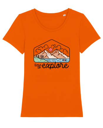 in stil line art - Time to explore Bright Orange