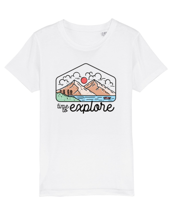 in stil line art - Time to explore White