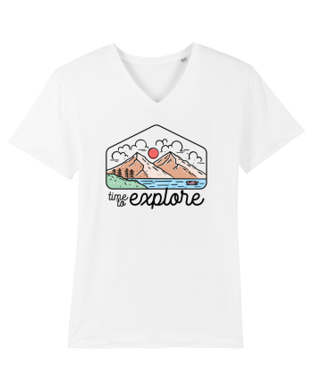 in stil line art - Time to explore White