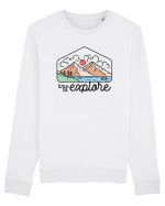 in stil line art - Time to explore Bluză mânecă lungă Unisex Rise