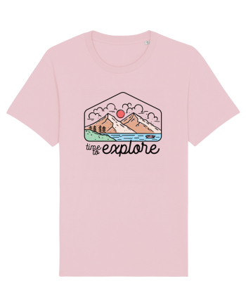 in stil line art - Time to explore Cotton Pink