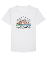 in stil line art - Time to explore Tricou mânecă scurtă guler larg Bărbat Skater
