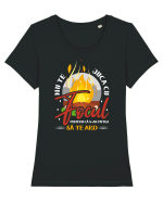Focul... Tricou mânecă scurtă guler larg fitted Damă Expresser