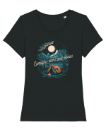 pentru camping - Campfire stars and stories Tricou mânecă scurtă guler larg fitted Damă Expresser
