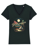 pentru camping - Get lost in nature Tricou mânecă scurtă guler V Damă Evoker