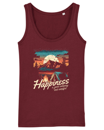 pentru camping - Happiness is good company and campfire Burgundy