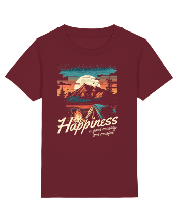 pentru camping - Happiness is good company and campfire Burgundy