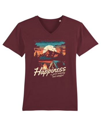 pentru camping - Happiness is good company and campfire Burgundy