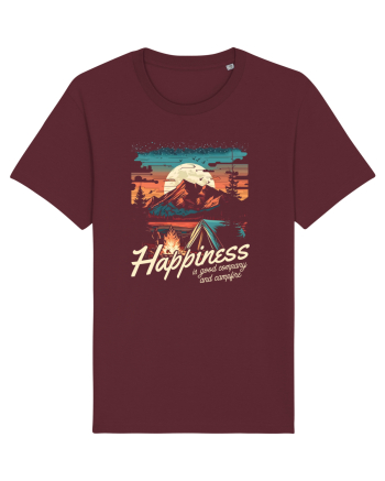 pentru camping - Happiness is good company and campfire Burgundy
