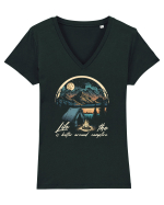pentru camping - Life is better around the campfire Tricou mânecă scurtă guler V Damă Evoker