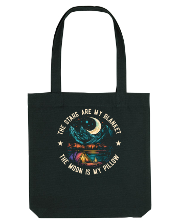 pentru camping - The stars are my blanket the moon is my pillow Black