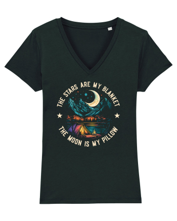 pentru camping - The stars are my blanket the moon is my pillow Black