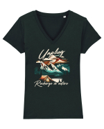 pentru camping - Unplug and recharge in nature Tricou mânecă scurtă guler V Damă Evoker