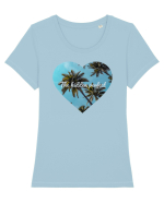 Vacation mood exotic Tricou mânecă scurtă guler larg fitted Damă Expresser