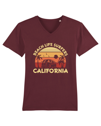 Beach Life Surfers California Burgundy