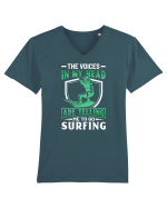 The voices in my head are telling me to go surfing Tricou mânecă scurtă guler V Bărbat Presenter