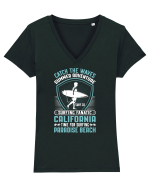 Catch the waves summer adventure surfing fanatic California Tricou mânecă scurtă guler V Damă Evoker