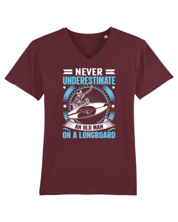 Never Underestimate An Old Man On A Longboard Burgundy