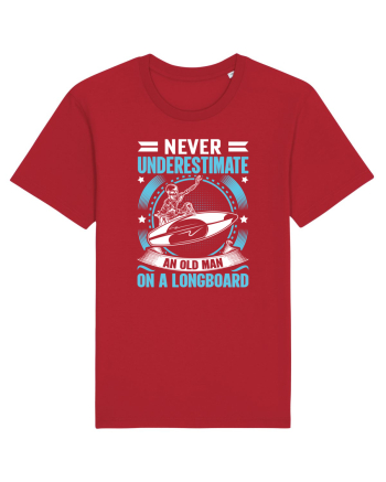 Never Underestimate An Old Man On A Longboard Red