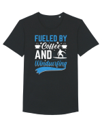 Fueled By Coffee And Windsurfing Tricou mânecă scurtă guler larg Bărbat Skater