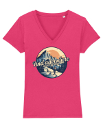 pentru montaniarzi - Find adventure in every step Tricou mânecă scurtă guler V Damă Evoker