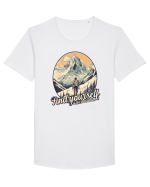 pentru montaniarzi - Find yourself in the mountains Tricou mânecă scurtă guler larg Bărbat Skater