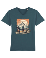 pentru montaniarzi - The mountains are my happy place Tricou mânecă scurtă guler V Bărbat Presenter