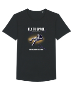 Fly to space Tricou mânecă scurtă guler larg Bărbat Skater