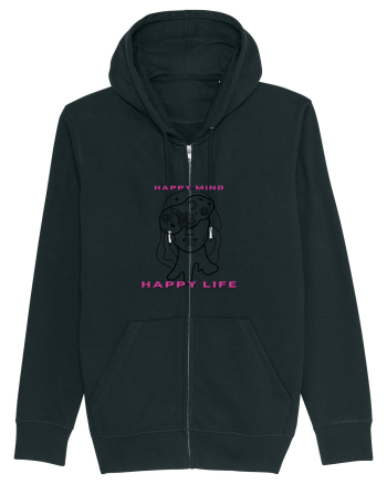 Happy mind happy life Black