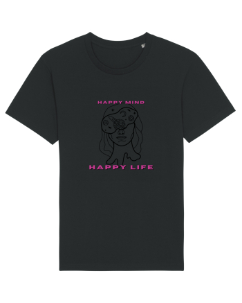 Happy mind happy life Black