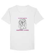 Happy mind happy life Tricou mânecă scurtă guler larg Bărbat Skater