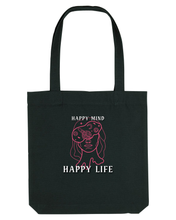 Happy mind happy life Black