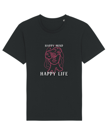 Happy mind happy life Black
