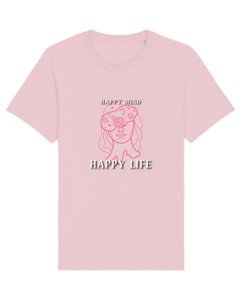 Happy mind happy life Cotton Pink