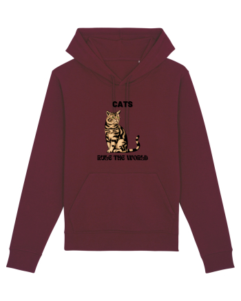 cats rule the world Burgundy