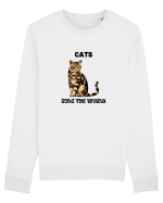 cats rule the world Bluză mânecă lungă Unisex Rise
