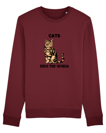 cats rule the world Burgundy