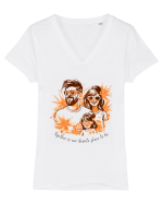 FAMILY - V1 Tricou mânecă scurtă guler V Damă Evoker