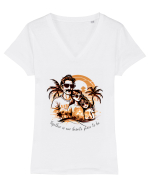 FAMILY - V2 Tricou mânecă scurtă guler V Damă Evoker