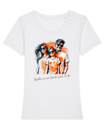FAMILY - V3 Tricou mânecă scurtă guler larg fitted Damă Expresser